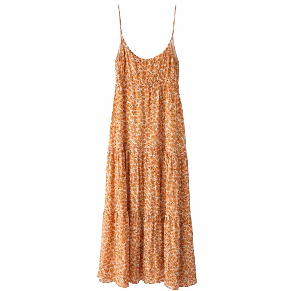 Lulus Forever Orange Floral Maxi Dress - Picture 4 of 4
